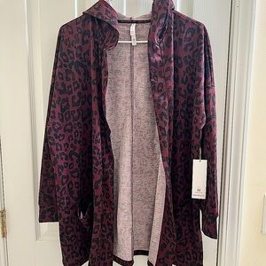 M McKenzie from LLR.  Burgundy and black animal print.